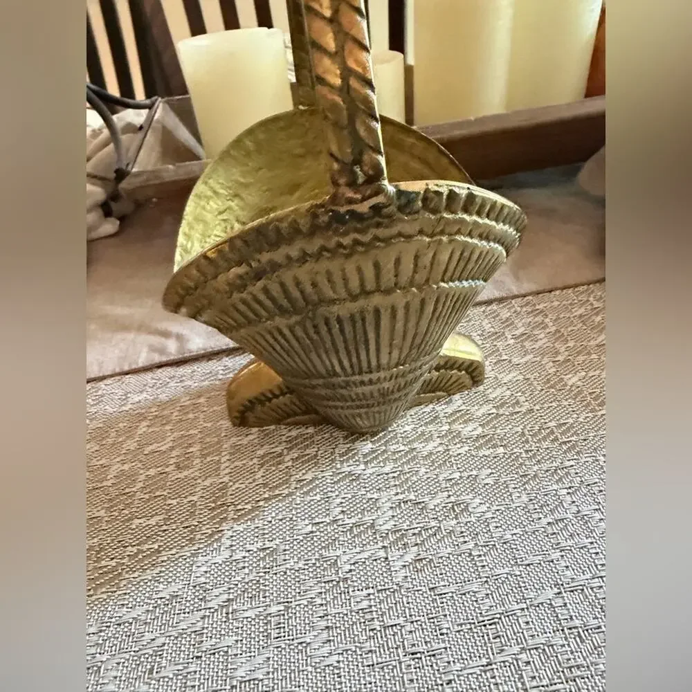 Vintage solid Brass seashell basket Gorgeous